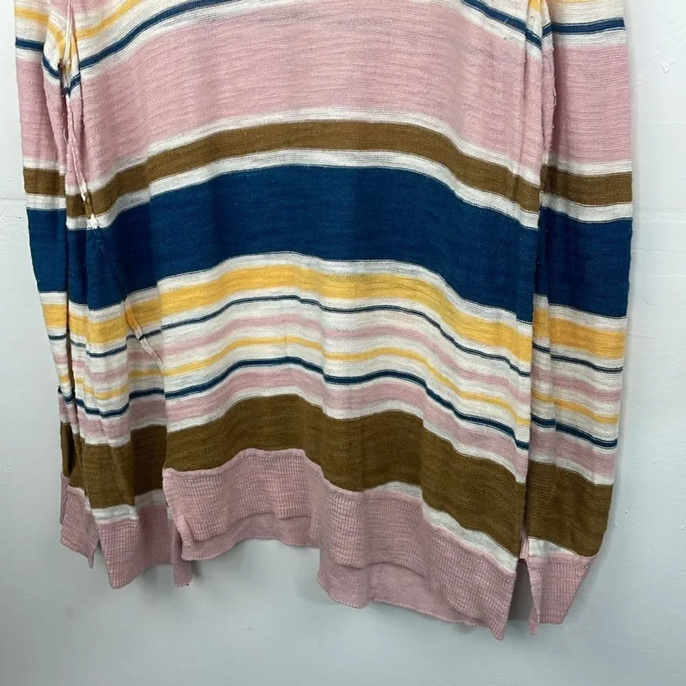 Moth Anthropologie Pink Striped Sweater pullover Lightweight size Medium
